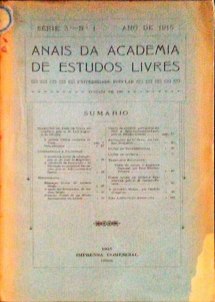ANAIS DA ACADEMIADE ESTUDOS LIVRES.