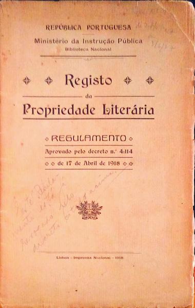 REGISTO DA PROPRIEDADE LITERÃRIA.
