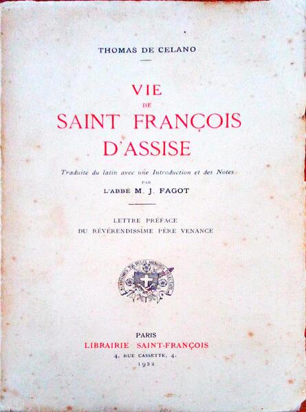 VIE DE SAINT FRANÃ‡OIS D'ASSISE