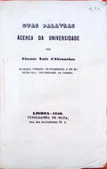 DUAS PALAVRAS ÃCERCA DA UNIVERSIDADE.