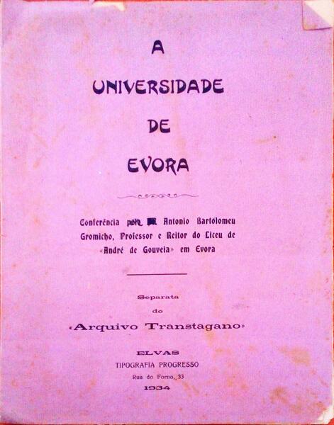 A UNIVERSIDADE DE EVORA.