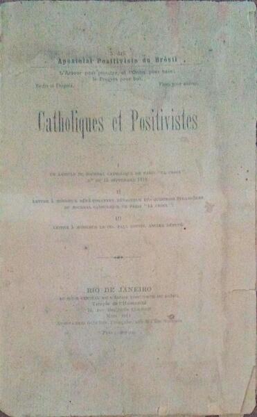 CATHOLIQUES ET POSITIVISTES.