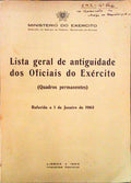 LISTA GERAL DE ANTIGUIDADE DOS OFICIAIS DO EXÃ‰RCITO. (Quadros Permanentes)