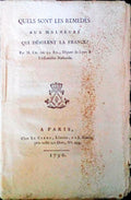 QUELS SONT LES REMEDES AUX MALHEURS QUI DÃ‰SOLENT LA FRANCE.