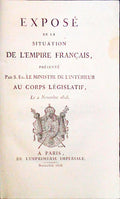 EXPOSÃ‰ DE LA SITUATION DE L'EMPIRE FRANÃ‡AIS PRÃ‰SENTÃ‰ PAR S. EX. LE MINISTRE DE L'INTERIEUR AU CORPS LÃ‰GISLATIF, LE 2 NOVEMBRE 1808.