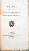 EXAMEN DES FAUTES DU DERNIER GOUVERNEMENT.