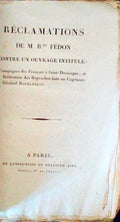 RÃ‰CLAMATIONS DE M. Bmy. FÃ‰DON CONTRE UN OUVRAGE INTITULÃ‰: