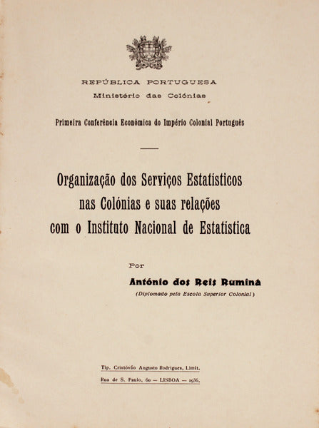 ORGANIZAÃ‡ÃƒO DOS SERVIÃ‡OS ESTATÃSTICOS NAS COLÃ“NIAS E SUAS RELAÃ‡Ã•ES COM O INSTITUTO NACIONAL DE ESTATÃSTICA.