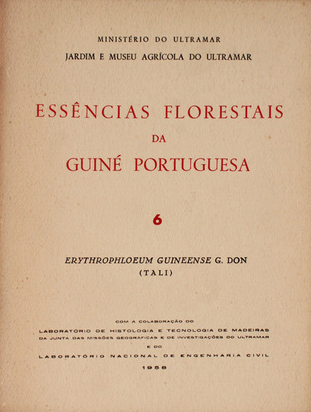 ESSÃŠNCIAS FLORESTAIS DA GUINÃ‰ PORTUGUESA. Erythrophloeum Guineense G. Don (Tali)