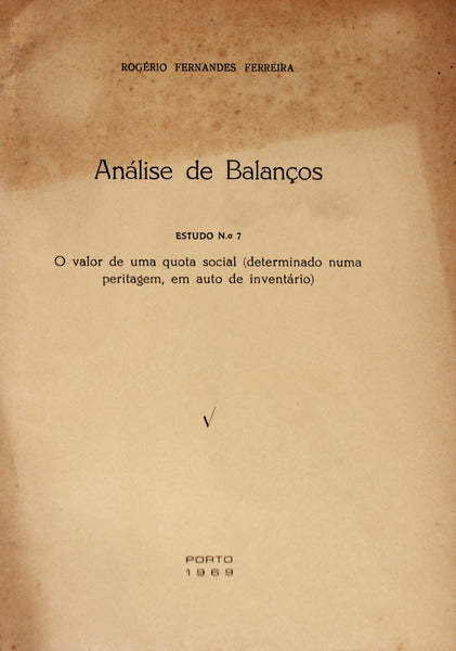 ANÃLISE DE BALANÃ‡OS. ESTUDO N.Âº 7.