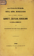 O MARECHAL DUQUE DE SALDANHA E OS MEDICOS.