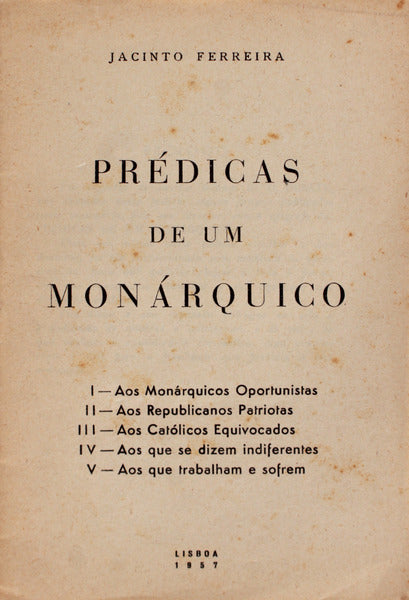 PRÃ‰DICAS DE UM MONÃRQUICO.