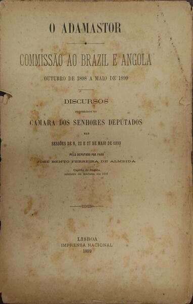 O ADAMASTOR. ComissÃ£o ao Brazil e Angola.
