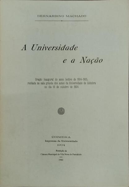 A UNIVERSIDADE E A NAÃ‡ÃƒO.